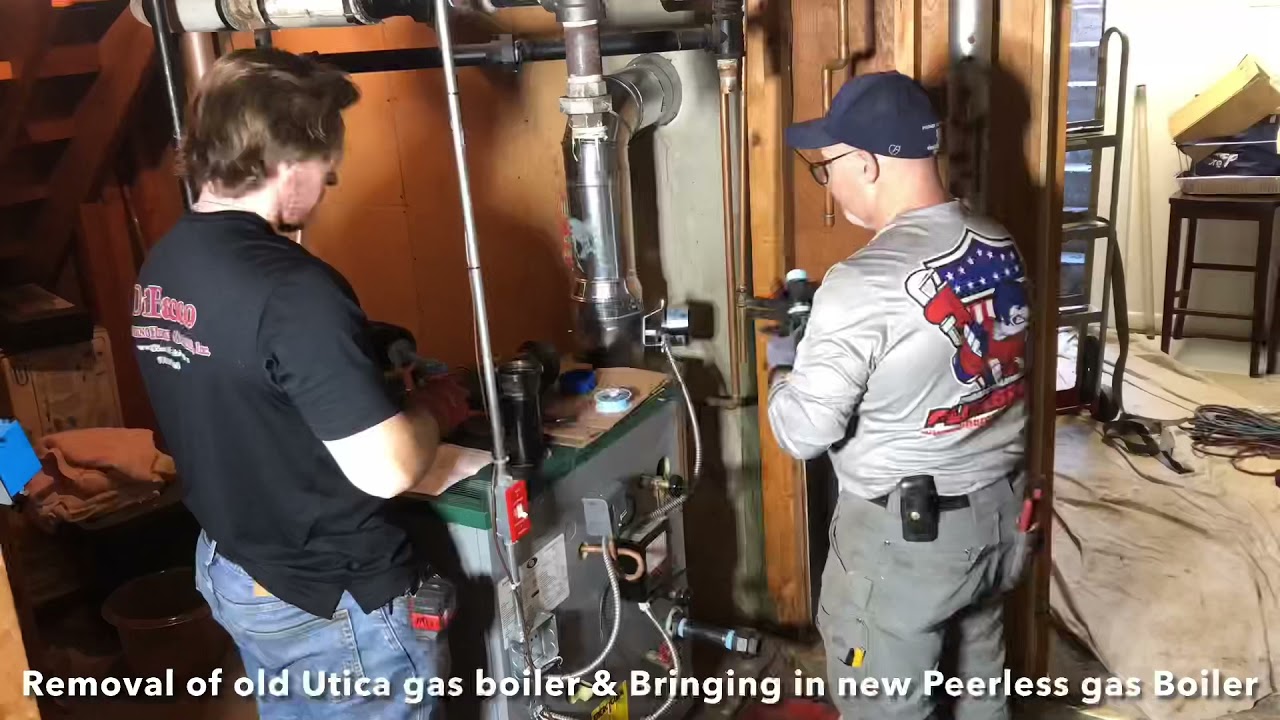 Gas Peerless Cast Iron Steam Boiler Install