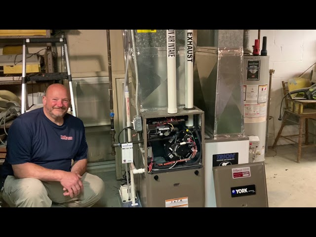 York Affinity high efficient gas furnace installation